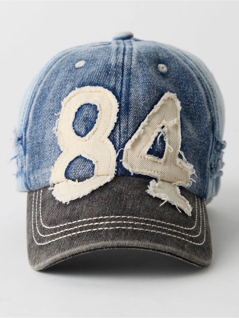 NWT Free People Hollie Varsity Denim Baseball Hat
